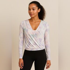 Elegant Multicolor Wrap Blouse